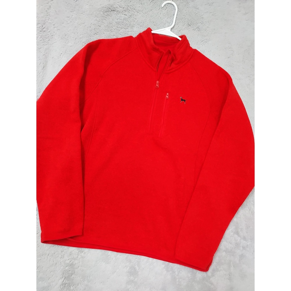 The Black Dog Sweater Men Large Fleece Quarter Zip Pullover Red Marthas Vineyard